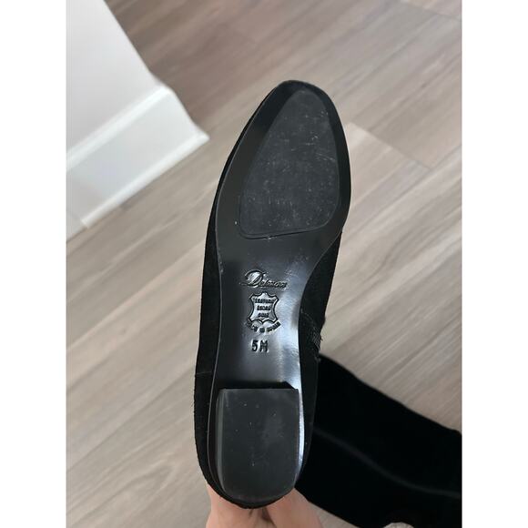 DELMAN Black Suede Flat Boots with Zipper size 5 - Picture 10 of 10